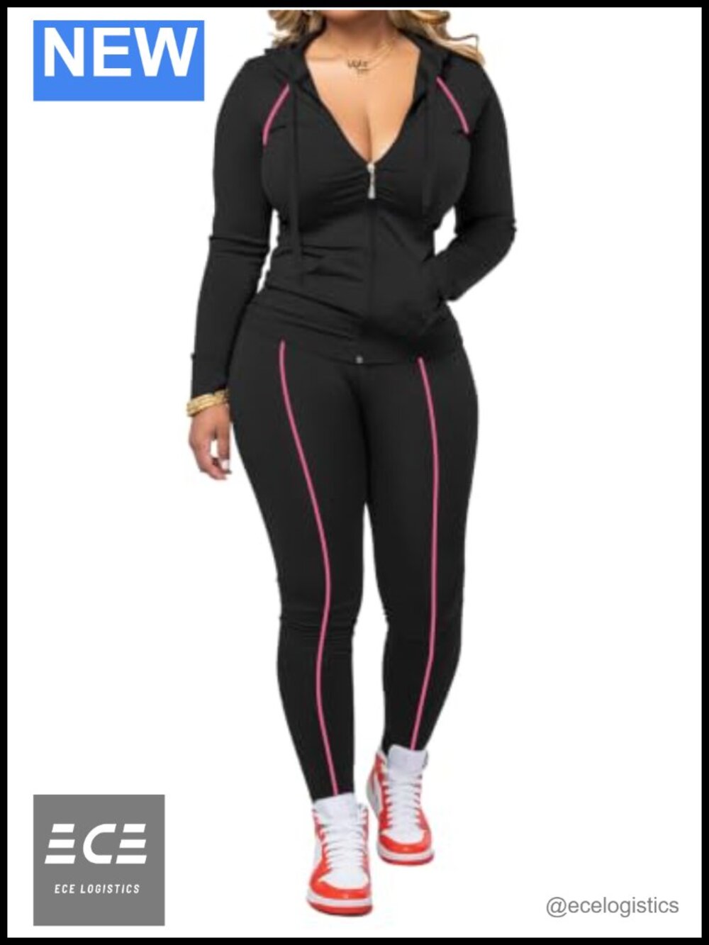 Women 2 Piece Workout Set Zip Up Hoodie Jogger Pants Zip Up Hoodie Jogger Pants